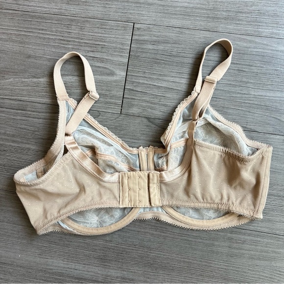 Wacoal Retro Chic Full-Figure Underwire Unlined Bra 38DD Nude Lace - Picture 3 of 5